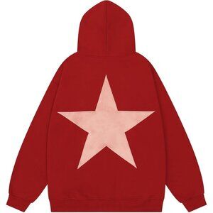 Eden Red Star Hoodies Y2k Oversized Graphic Hoodies Aesthetic Sweat shirt